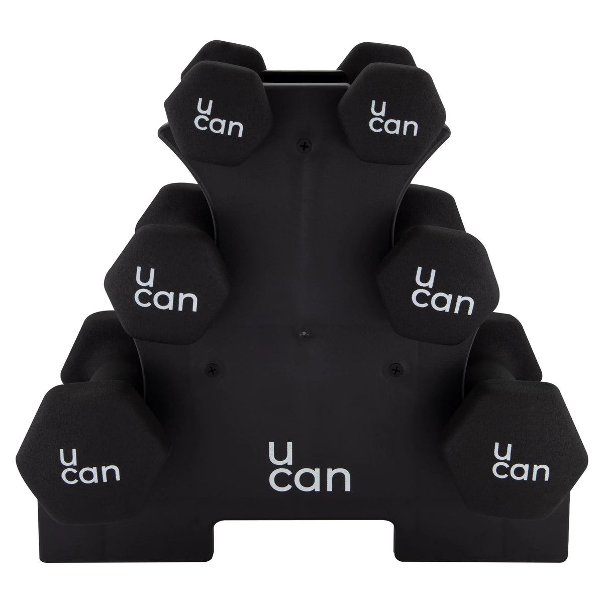 Set de Pesas U Hex con Rack