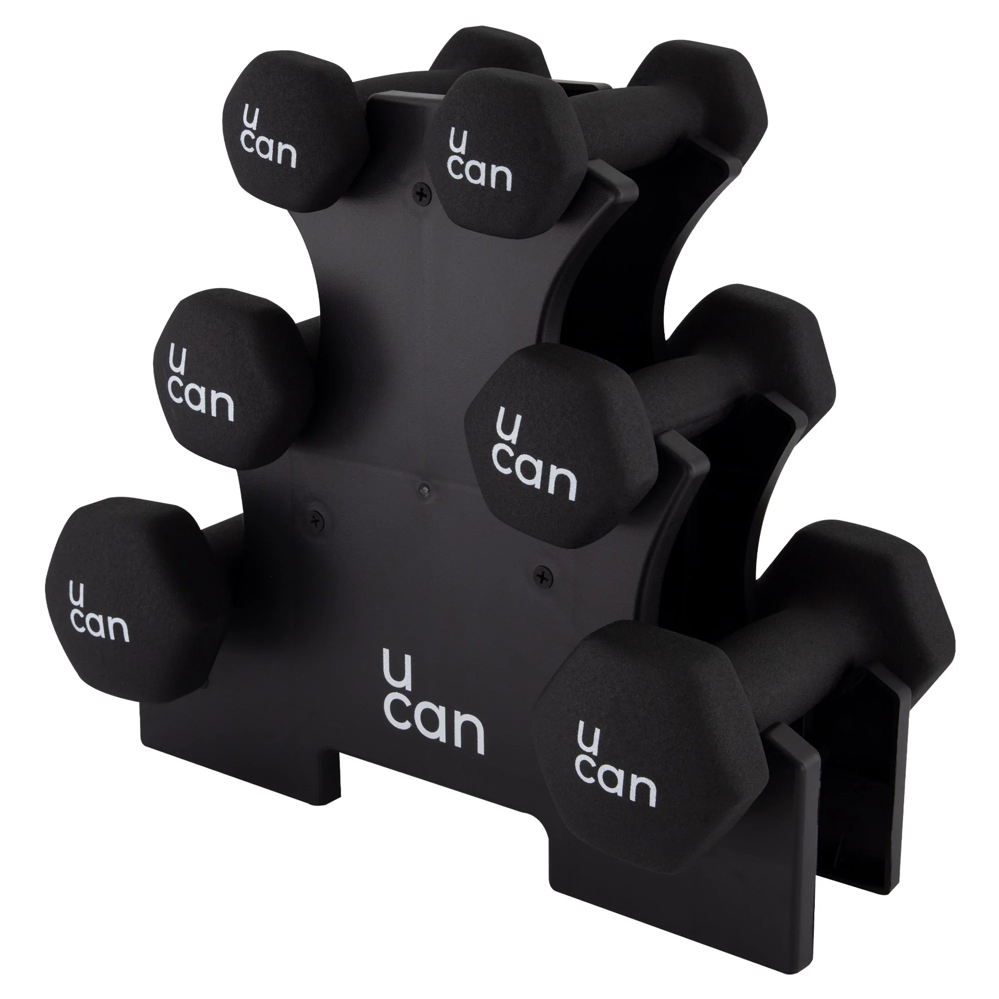 Set de Pesas U Hex con Rack